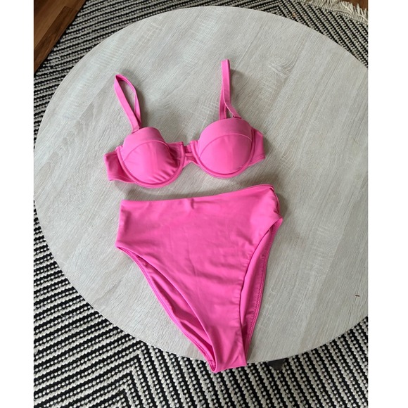Express Other - Express Body Contour Swim Hot Pink Underwire Bikini Set High Waisted Medium